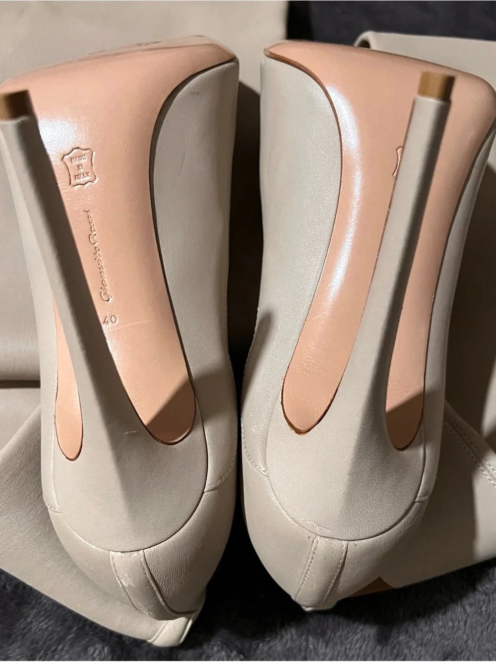 Tall Pointed-Toe Stiletto Boots in Beige